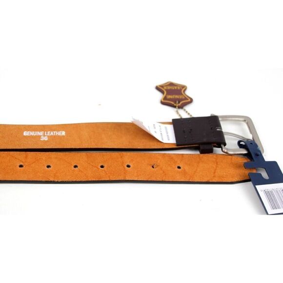 NWT Firenze BLACK GENUINE LEATHER 1 3/8"Wd CASUAL DRESS MEN'S BELT Sz 36 (I59 - Picture 11 of 12